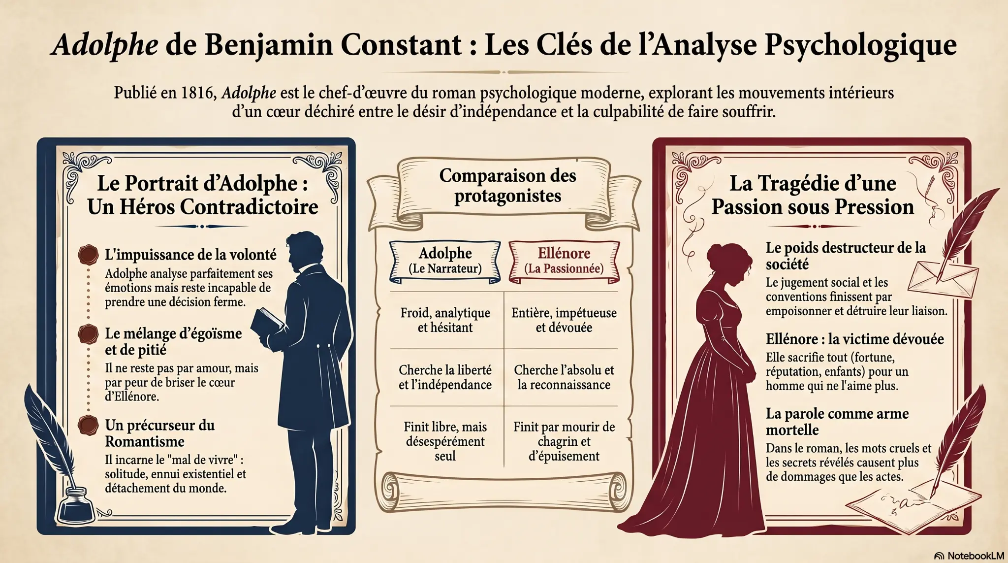 Adolphe de Benjamin Constant : Les Clés de l'Analyse Psychologique — infographie